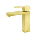 Brushed Gold 165mm Square Basin Mixer Faucet Hot Cold Tap Kitchen Laundry Vanity V1233-KSQ103G