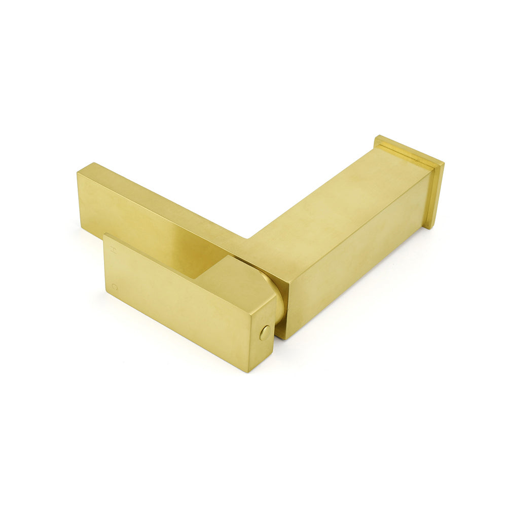 Brushed Gold 165mm Square Basin Mixer Faucet Hot Cold Tap Kitchen Laundry Vanity V1233-KSQ103G