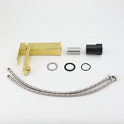 Brushed Gold 165mm Square Basin Mixer Faucet Hot Cold Tap Kitchen Laundry Vanity V1233-KSQ103G