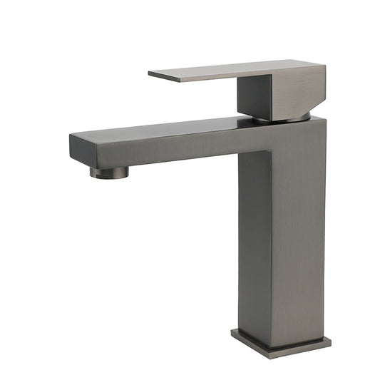 Gun Metal Square Cubic Basin Mixer Faucet Hot Cold Tap Kitchen Laundry Vanity Set V1233-KSQ103GM