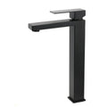 Matt Black Stainless Steel Square Tall Basin Mixer Sink Tap High Vanity Spout V1233-KSQ104B