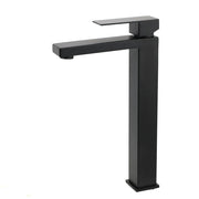 Matt Black Stainless Steel Square Tall Basin Mixer Sink Tap High Vanity Spout V1233-KSQ104B