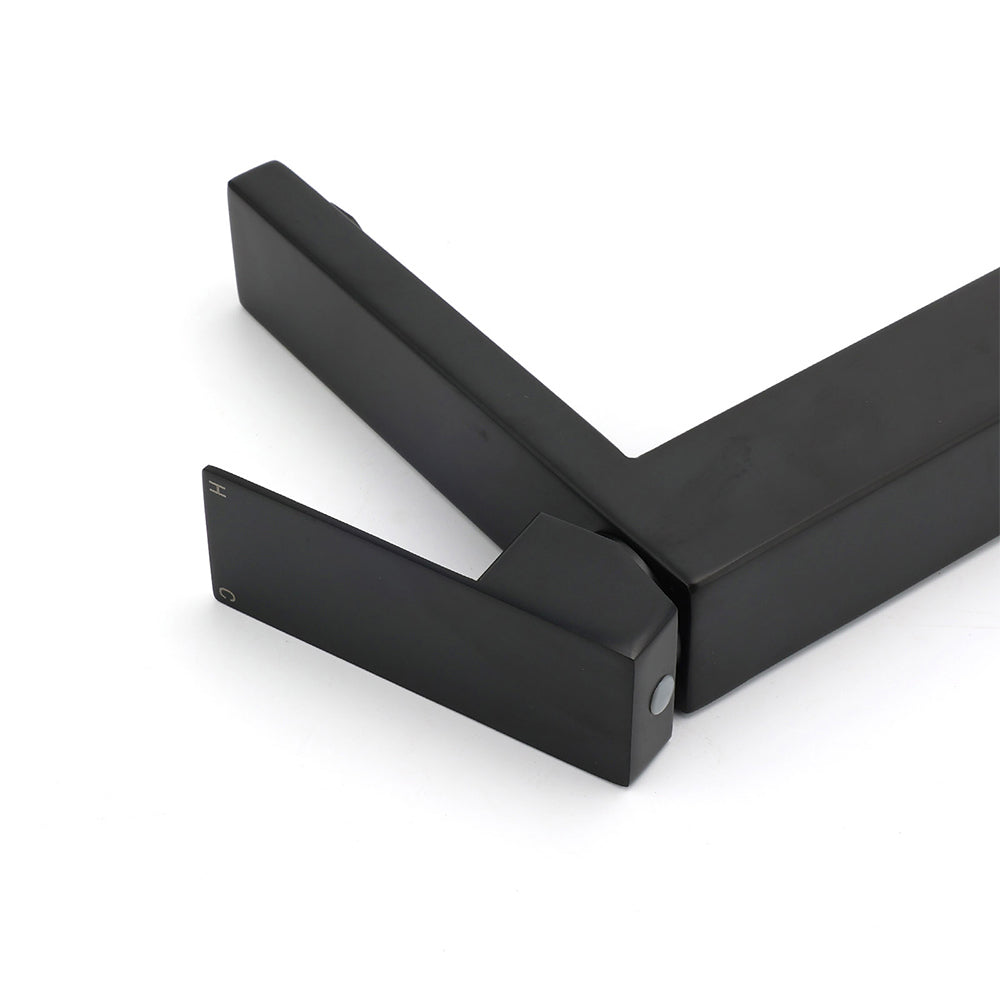 Matt Black Stainless Steel Square Tall Basin Mixer Sink Tap High Vanity Spout V1233-KSQ104B