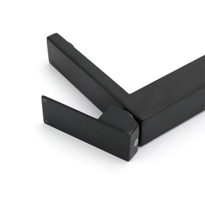 Matt Black Stainless Steel Square Tall Basin Mixer Sink Tap High Vanity Spout V1233-KSQ104B