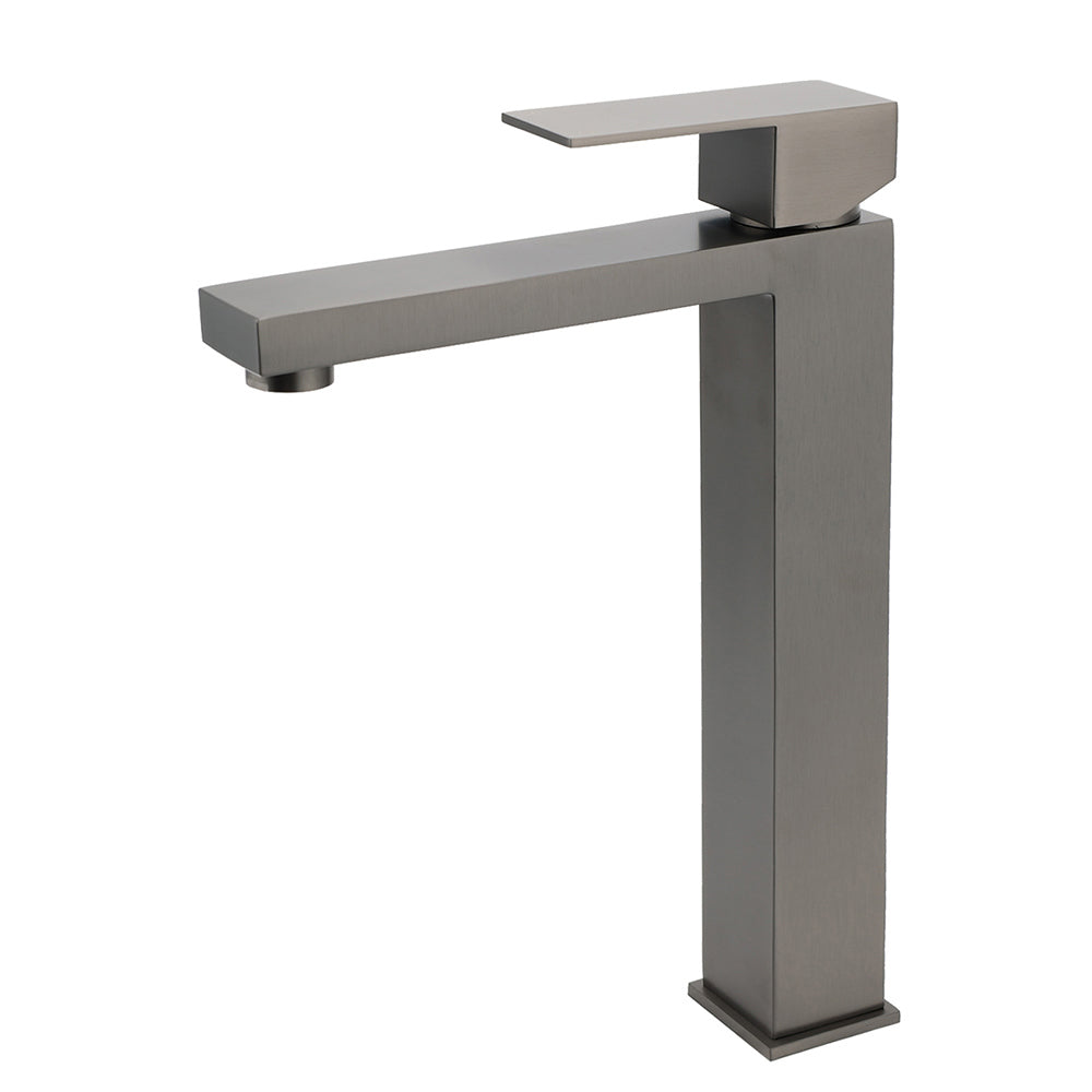 WELS Gun Metal Square 310mm Tall Basin Vessel Mixer Kitchen Laundry Faucet Tap V1233-KSQ104GM