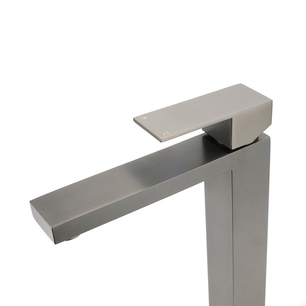 WELS Gun Metal Square 310mm Tall Basin Vessel Mixer Kitchen Laundry Faucet Tap V1233-KSQ104GM