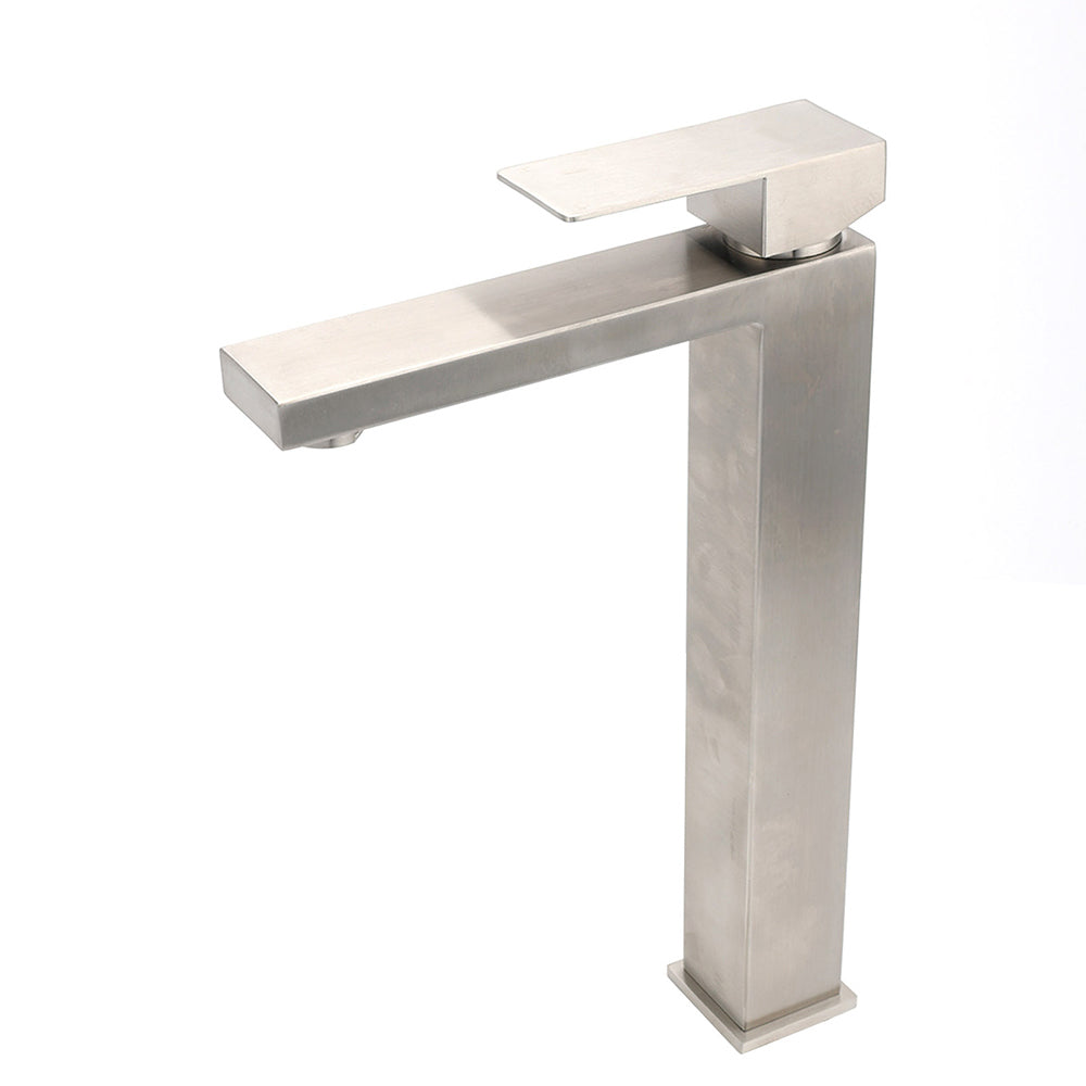 WELS Square Tall Basin Vessel Mixer Faucet Tap Kitchen Laundry Brushed Nickel V1233-KSQ104N