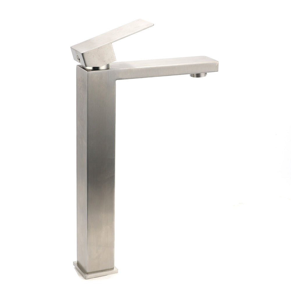 WELS Square Tall Basin Vessel Mixer Faucet Tap Kitchen Laundry Brushed Nickel V1233-KSQ104N