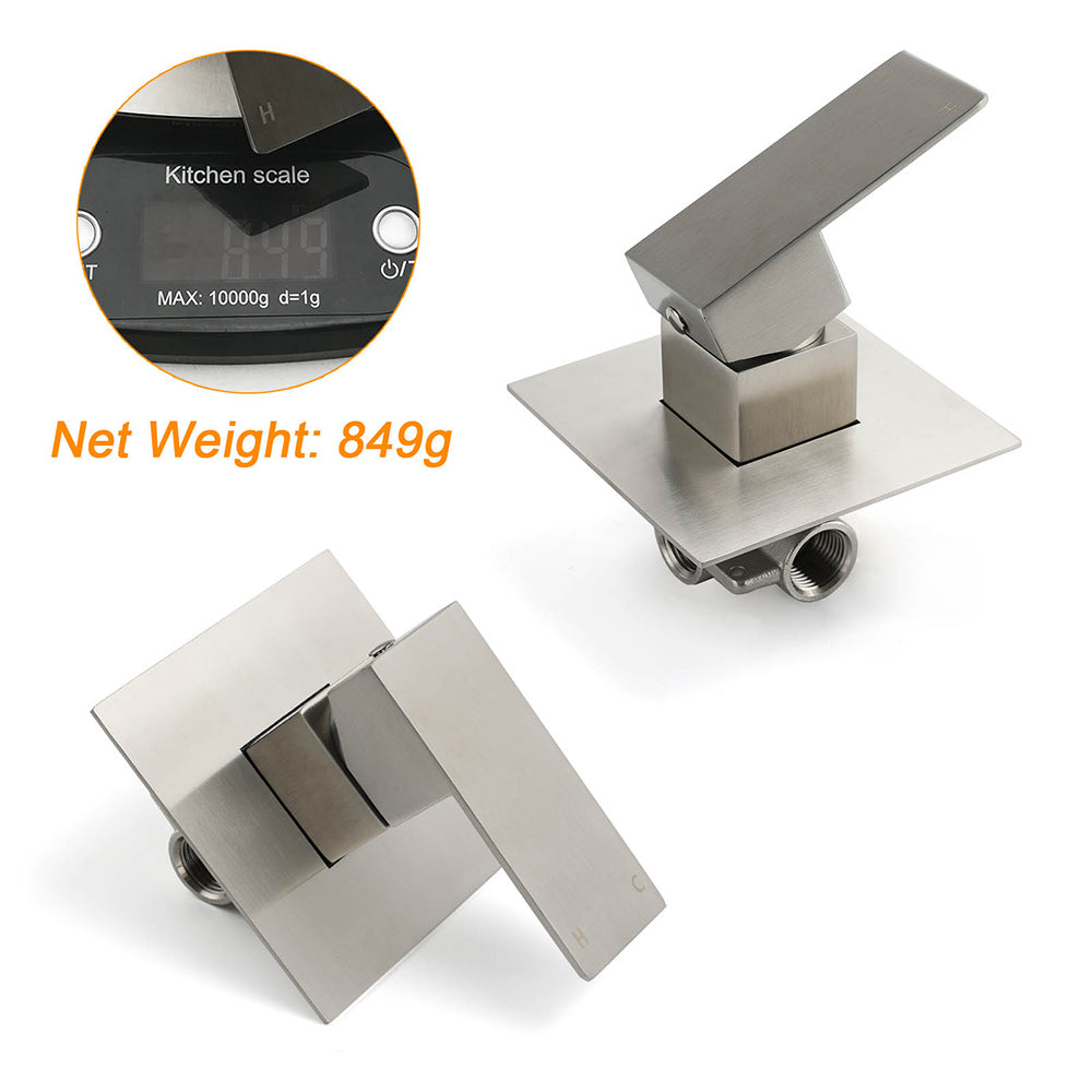 Nickel Brushed Square Lead Free Shower Hot Cold Mixer Ceramic Cartridge Spindle V1233-KSQ201N
