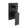 Matt Black Square Stainless Steel Shower Mixer 2 Way Bath Set Diverter Watermark V1233-KSQ202B