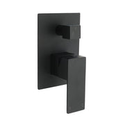 Matt Black Square Stainless Steel Shower Mixer 2 Way Bath Set Diverter Watermark V1233-KSQ202B