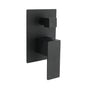 Matt Black Square Stainless Steel Shower Mixer 2 Way Bath Set Diverter Watermark V1233-KSQ202B