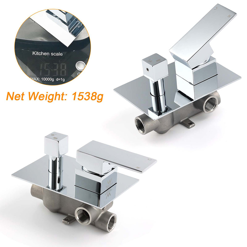 Bathroom Square Shower Mixer Diverter Tap Square Chrome For Spout Shower Head V1233-KSQ202CR