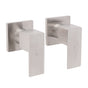 Brushed Nickel Square 1/4 Turn Wall Mounted Twin Taps For Shower Bath Spout Set V1233-KSQ203BS