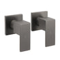 Gun Metal Grey Square 1/4 Quarter Turn Wall Twin Taps For Shower Basin Spout Set V1233-KSQ203GM