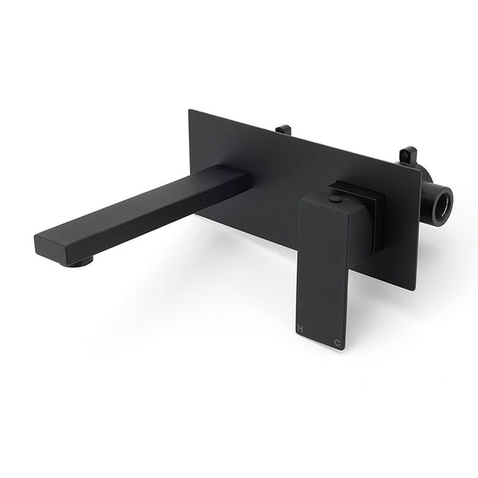 Matt Black Basin Mixer Bathroom Tub Faucet Wall Mount Tap Hot Cold Water Spout V1233-KSQ301B