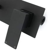 Matt Black Basin Mixer Bathroom Tub Faucet Wall Mount Tap Hot Cold Water Spout V1233-KSQ301B