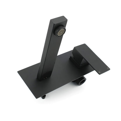 Matt Black Basin Mixer Bathroom Tub Faucet Wall Mount Tap Hot Cold Water Spout V1233-KSQ301B