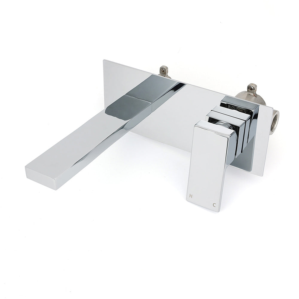 WELS 7.5L/min Basin Mixer Bathroom Vanity Brass Chrome Wall Mounted Spout Outlet V1233-KSQ301CR