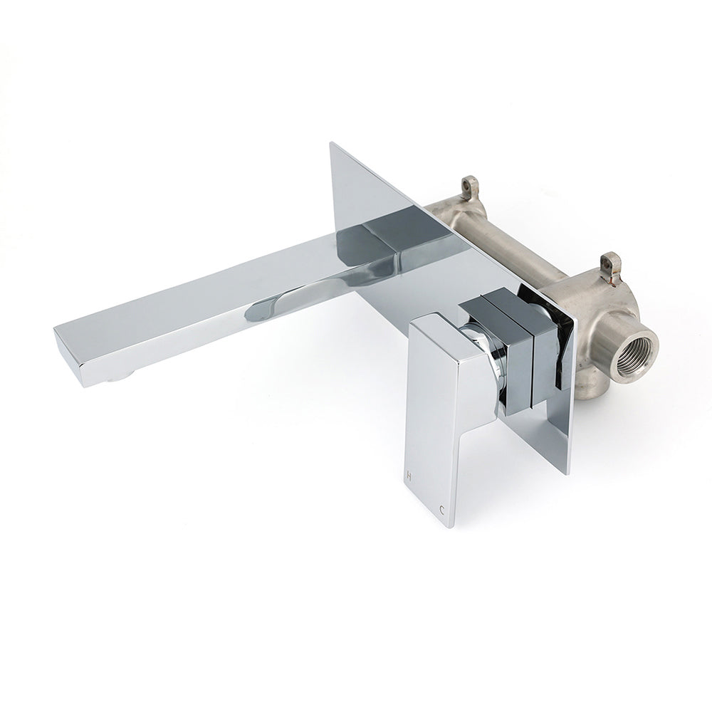 WELS 7.5L/min Basin Mixer Bathroom Vanity Brass Chrome Wall Mounted Spout Outlet V1233-KSQ301CR