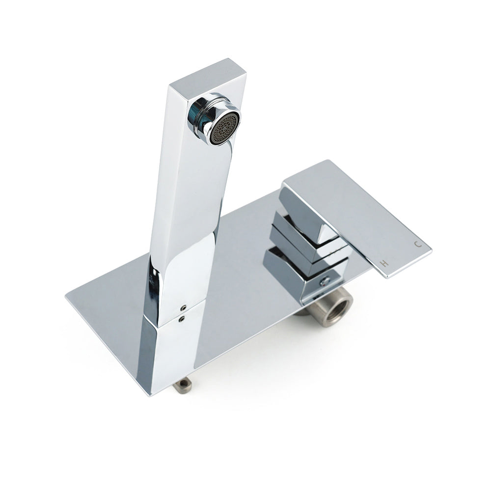 WELS 7.5L/min Basin Mixer Bathroom Vanity Brass Chrome Wall Mounted Spout Outlet V1233-KSQ301CR