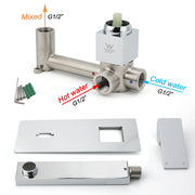 WELS 7.5L/min Basin Mixer Bathroom Vanity Brass Chrome Wall Mounted Spout Outlet V1233-KSQ301CR