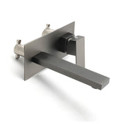 WELS Gun Metal Square Wall Mount Basin Mixer Laundry Vanity Tap Spout Faucet Set V1233-KSQ301GM