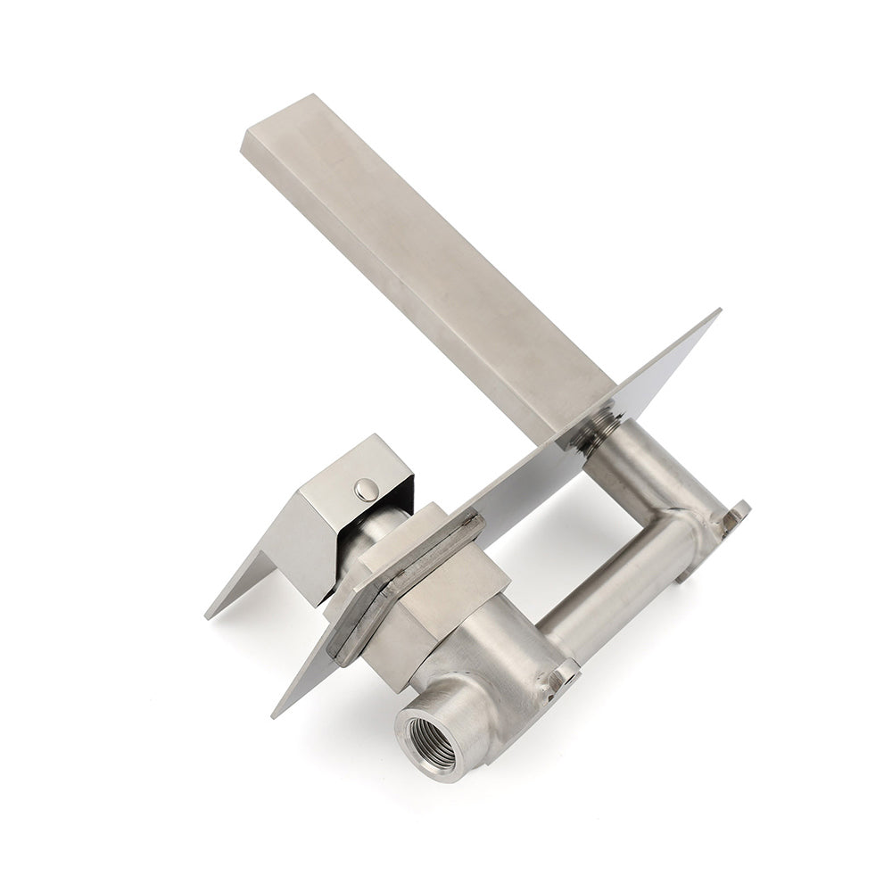 Brushed Nickel Square Wall Mount Basin Mixer Laundry Vanity Tap Spout Faucet Set V1233-KSQ301N