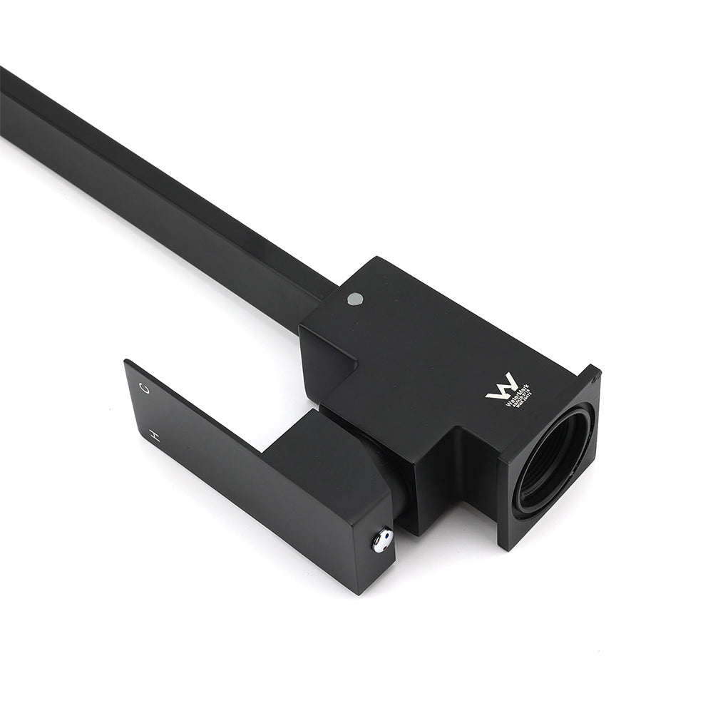 Matt Black Square Gooseneck 360 Swivel Laundry Sink Kitchen Mixer Faucet Tapware V1233-KSQ501B