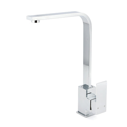 WELS Chrome Square Gooseneck Spout Swivel Laundry Sink Kitchen Mixer Faucet Tap V1233-KSQ501CR