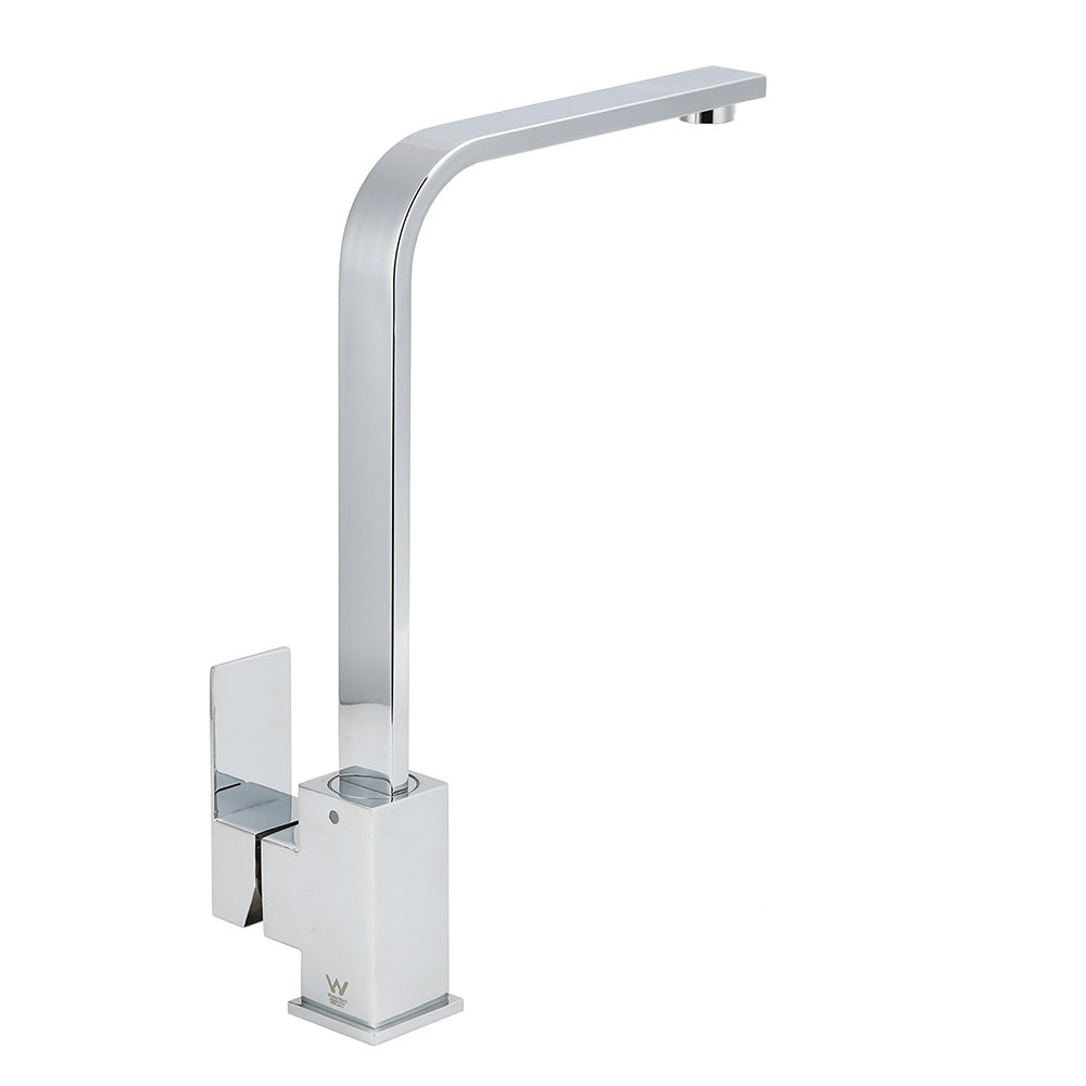 WELS Chrome Square Gooseneck Spout Swivel Laundry Sink Kitchen Mixer Faucet Tap V1233-KSQ501CR