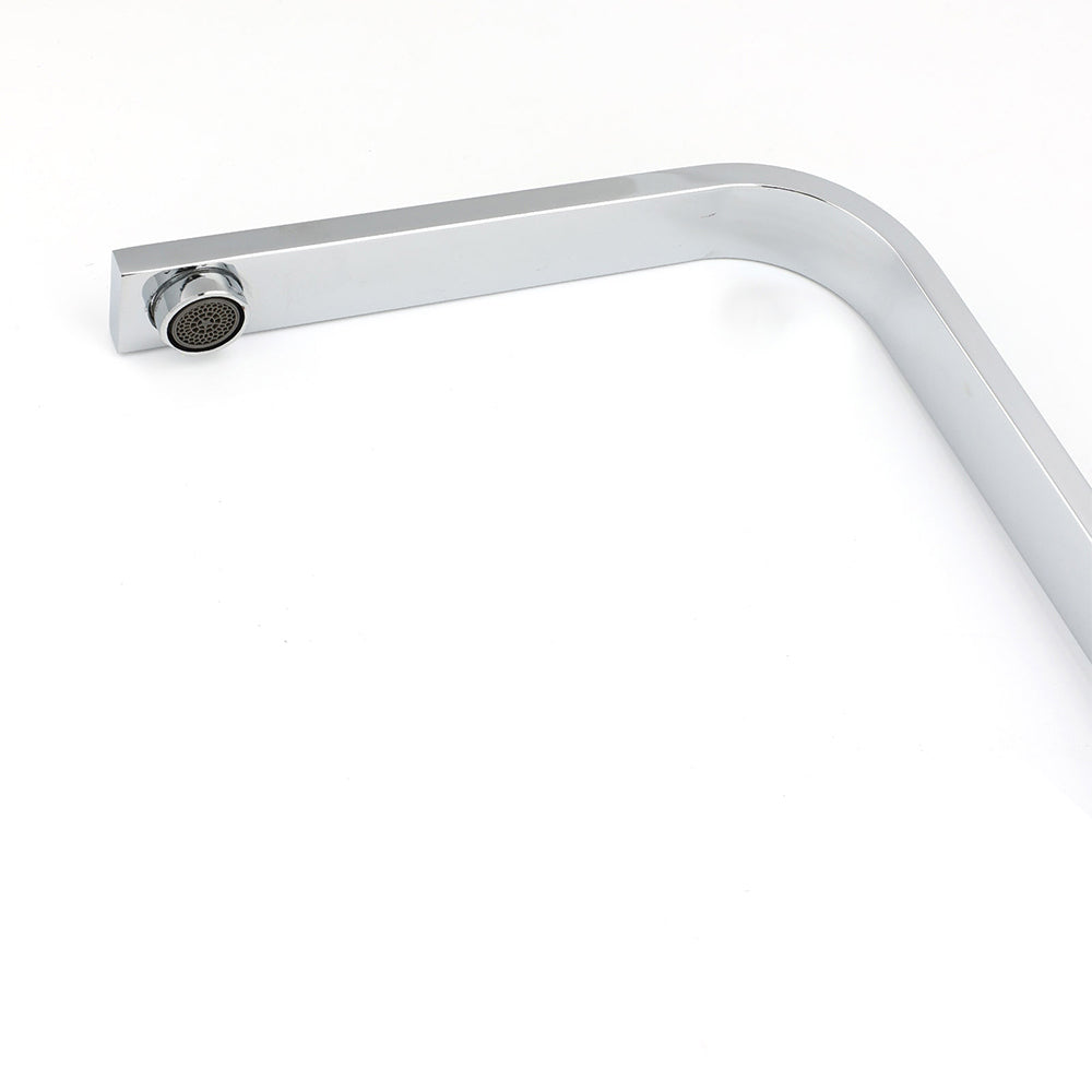 WELS Chrome Square Gooseneck Spout Swivel Laundry Sink Kitchen Mixer Faucet Tap V1233-KSQ501CR
