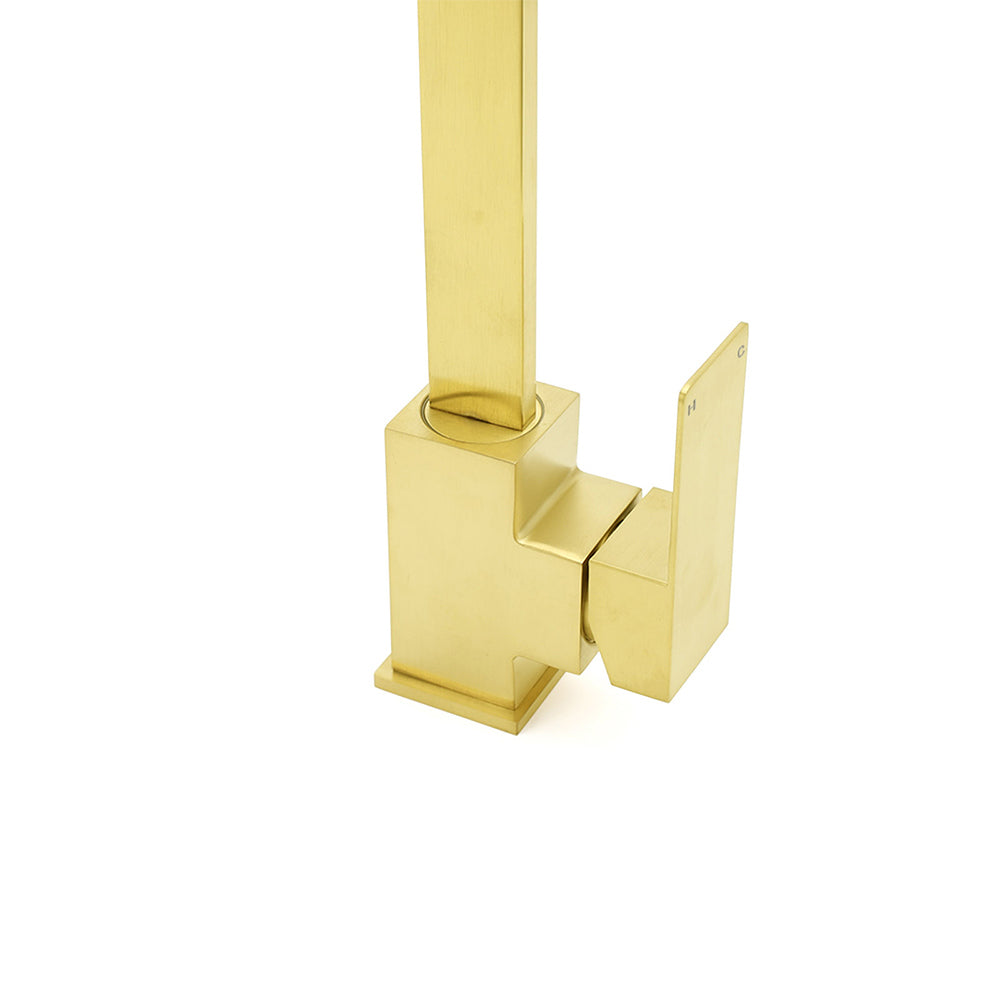 WELS Brushed Gold Gooseneck 360o Swivel Laundry Sink Kitchen Mixer Faucet Tap V1233-KSQ501G