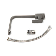 WELS Gun Metal Square Gooseneck Swivel Laundry Kitchen Mixer Faucet Sink Tap Set V1233-KSQ501GM
