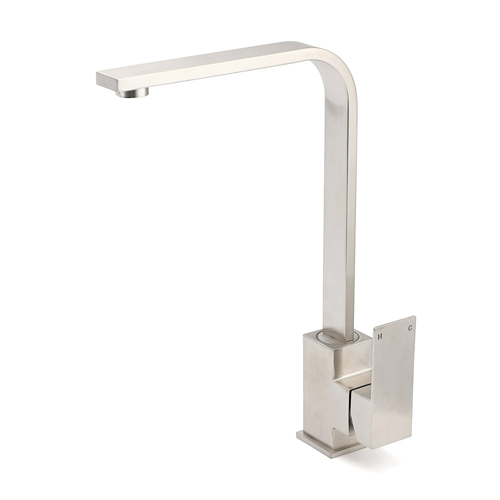 WELS Square Kitchen Sink Laundry Mixer 360o Swivel Faucet Tap Set Brushed Nickel V1233-KSQ501N