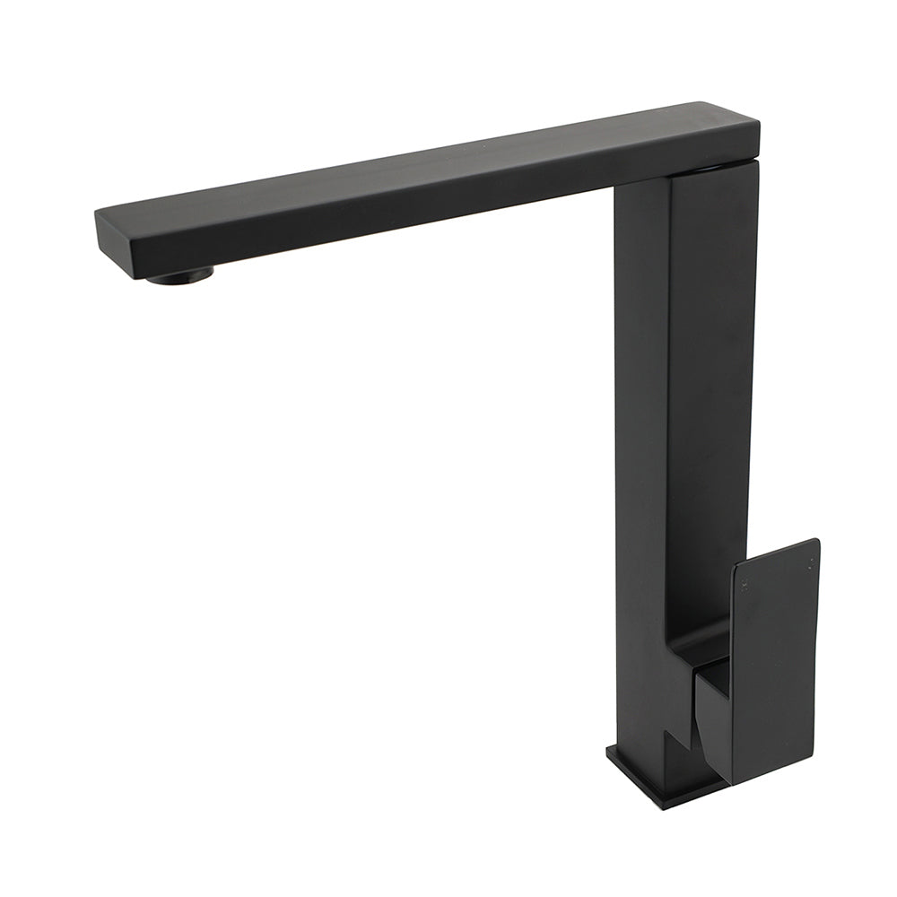 WELS Black 7.5L/m Kitchen Mixer 360o Swivel Laundry Sink Tap Faucet Square Set V1233-KSQ502B