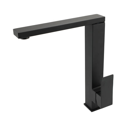 WELS Black 7.5L/m Kitchen Mixer 360o Swivel Laundry Sink Tap Faucet Square Set V1233-KSQ502B