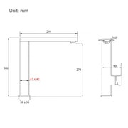 WELS Black 7.5L/m Kitchen Mixer 360o Swivel Laundry Sink Tap Faucet Square Set V1233-KSQ502B