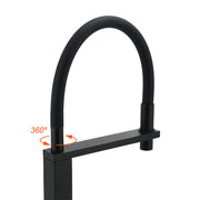 Matt Black Swivel Kitchen Sink Basin Mixer Swivel Faucet Tapware Pull Out Spout V1233-KSQ509B