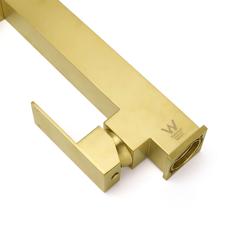 Brushed Gold Tall Kitchen Sink Basin Mixer Swivel Faucet Tap Pull Out Spout Head V1233-KSQ509BG