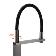 Gun Metal Tall Kitchen Sink Basin Mixer Swivel Faucet Tap Pull Out Spout Head V1233-KSQ509GM