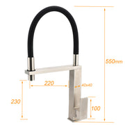 WELS 6.0L/m Chrome Kitchen Sink Basin Mixer Swivel Faucet Tapware Pull Out Spout V1233-KSQ509N