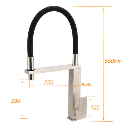 WELS 6.0L/m Chrome Kitchen Sink Basin Mixer Swivel Faucet Tapware Pull Out Spout V1233-KSQ509N