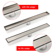 304 Stainless Steel 600mm Tile Insert Linear Shower Grate Floor Drain 50mm Waste V1233-LGTI01600D68