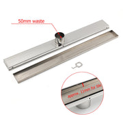 304 Stainless Steel 600mm Tile Insert Linear Shower Grate Floor Drain 50mm Waste V1233-LGTI01600D68