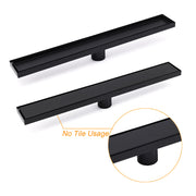 Matt Black 800mm Tile Insert Bathroom Floor Drain Shower Grate 50mm Outlet Waste V1233-LGTI01800DP