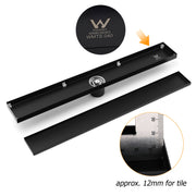 Matt Black 800mm Tile Insert Bathroom Floor Drain Shower Grate 50mm Outlet Waste V1233-LGTI01800DP