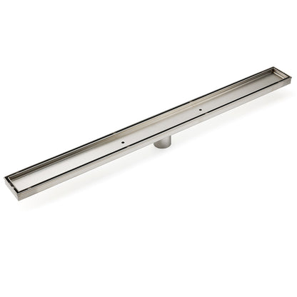 WaterMark Brushed Steel 900mm Tile Insert Shower Grate Floor Drain 50mm Outlet V1233-LGTI01900C