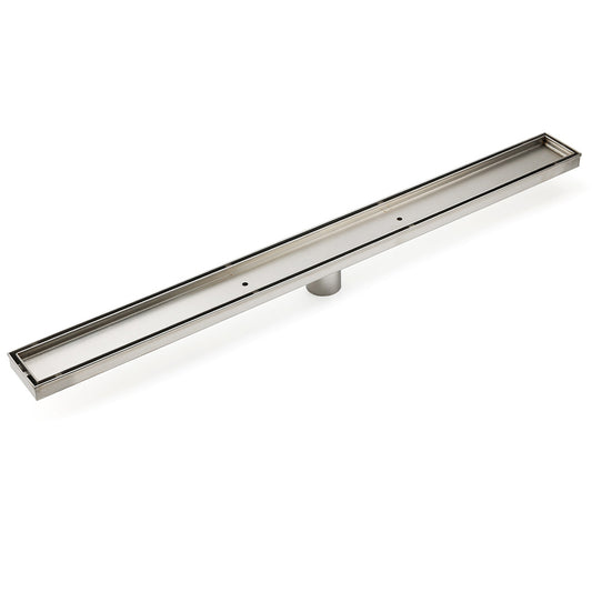 WaterMark Brushed Steel 900mm Tile Insert Shower Grate Floor Drain 50mm Outlet V1233-LGTI01900C