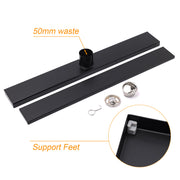 WaterMark Matt Black 900mm Tile Insert Shower Grate Floor Drain 50mm Flow Waste V1233-LGTI01900DP